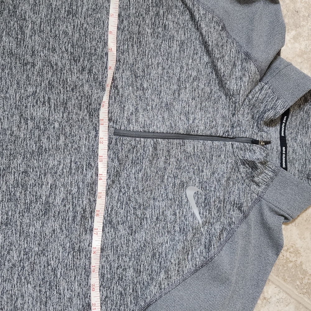 Nike Running Element Heather Gray Dri-Fit 1/2 Zip Shirt Size XL